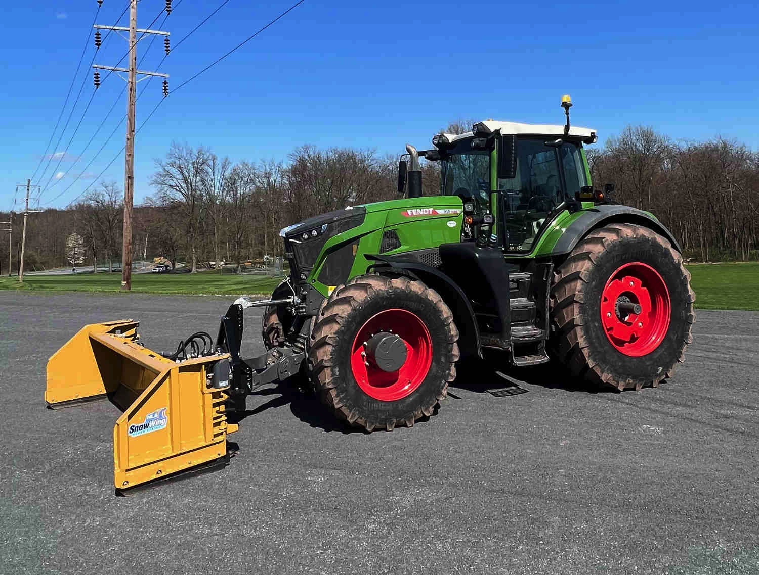 A picture of our farming equipment set up for snow removal.